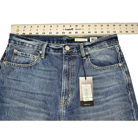 NOEND High Rise Relaxed Straight Jeans Womens 29 Blue Made USA 100% Cotton Denim - Picture 9 of 16